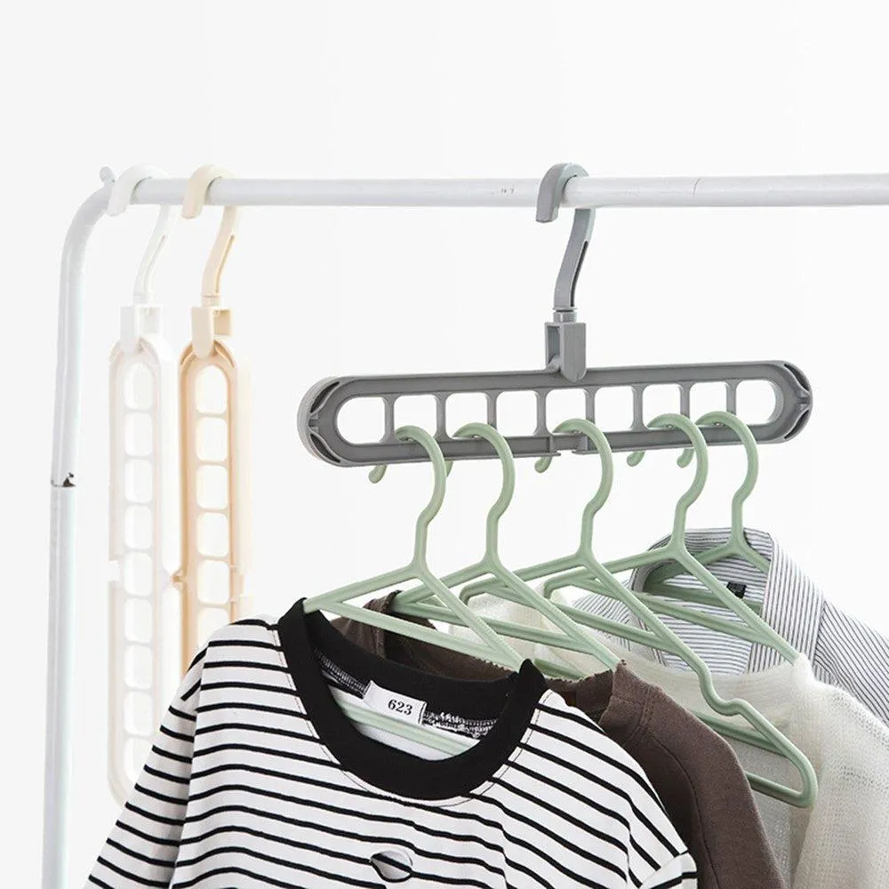 0238 9 Hole Plastic Hanger Hanging hook Indoor Wardrobe Clothes Organization Storage Balcony Windowsill Suit Racks