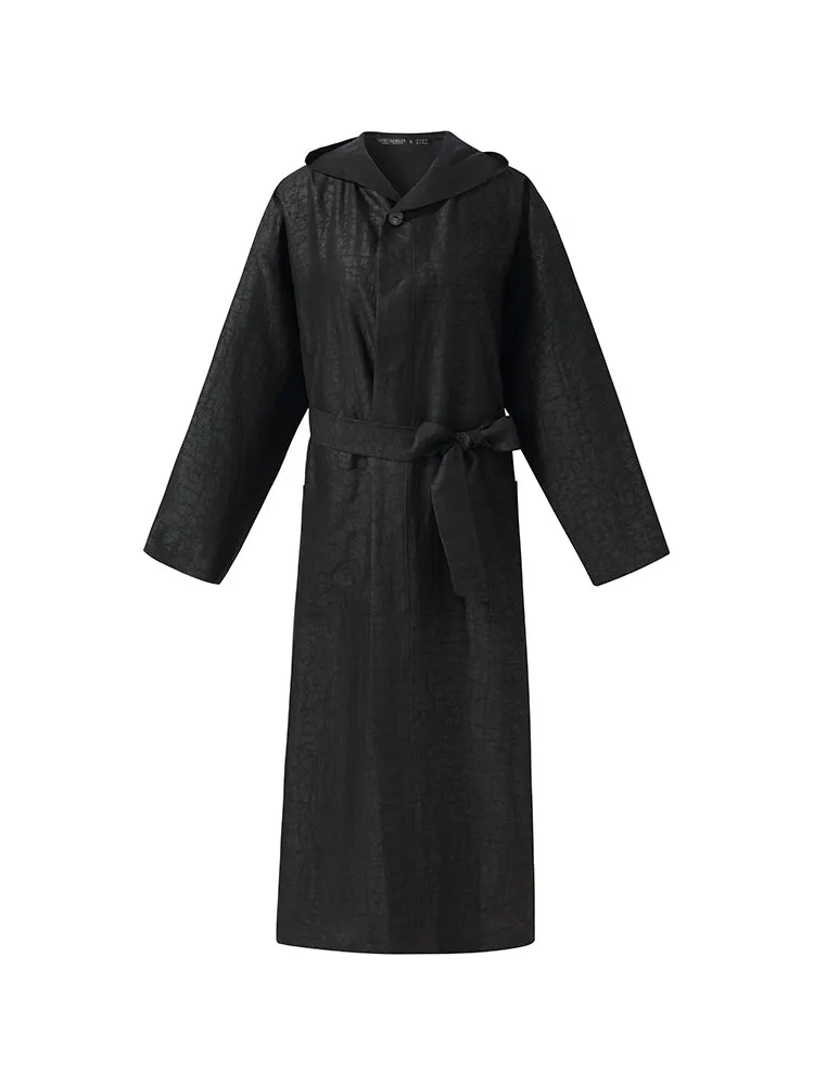 18 Momme Xiang Yun Silk Hooded Unisex Trench Coat