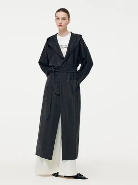 18 Momme Xiang Yun Silk Hooded Unisex Trench Coat