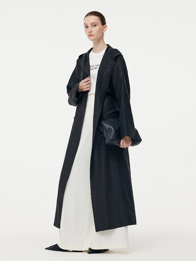 18 Momme Xiang Yun Silk Hooded Unisex Trench Coat