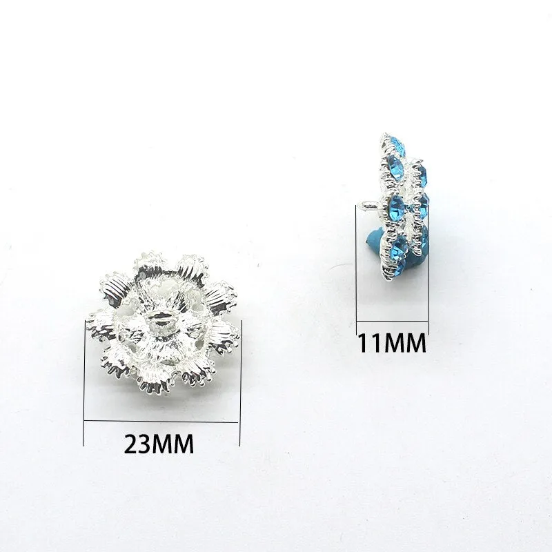 Alloy Button For Clothing Mix Color 5pcs/lot 23mm Round Silver Buttons Diy Accessories