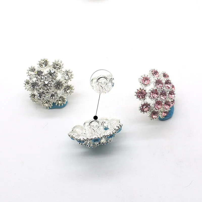 Alloy Button For Clothing Mix Color 5pcs/lot 23mm Round Silver Buttons Diy Accessories