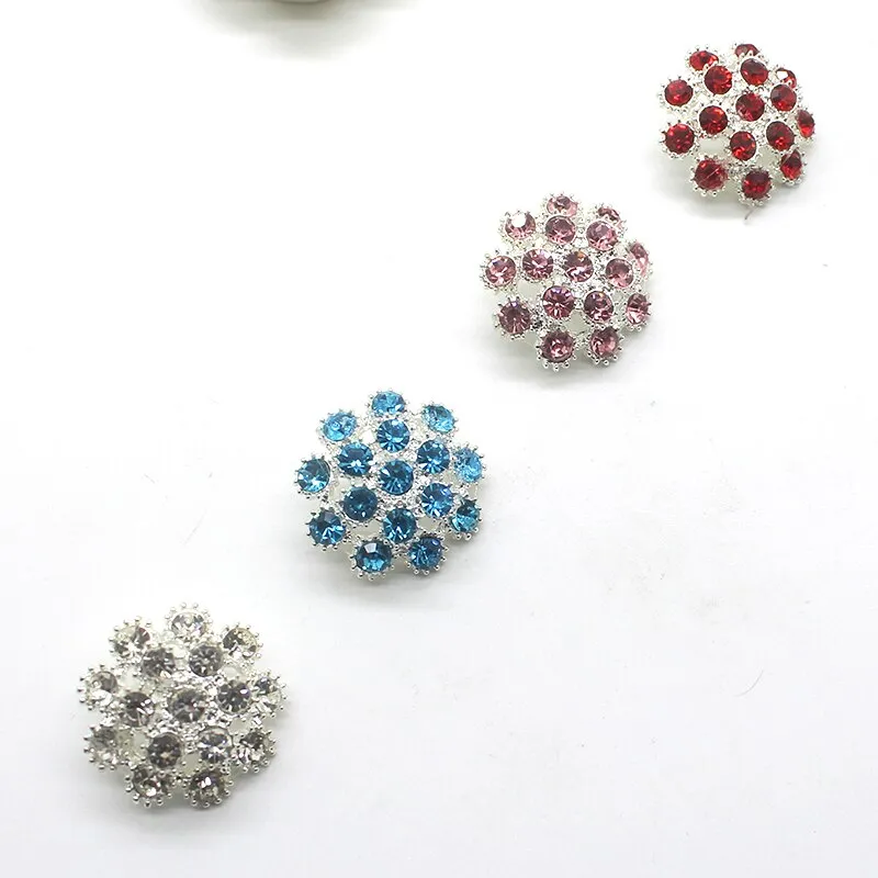 Alloy Button For Clothing Mix Color 5pcs/lot 23mm Round Silver Buttons Diy Accessories