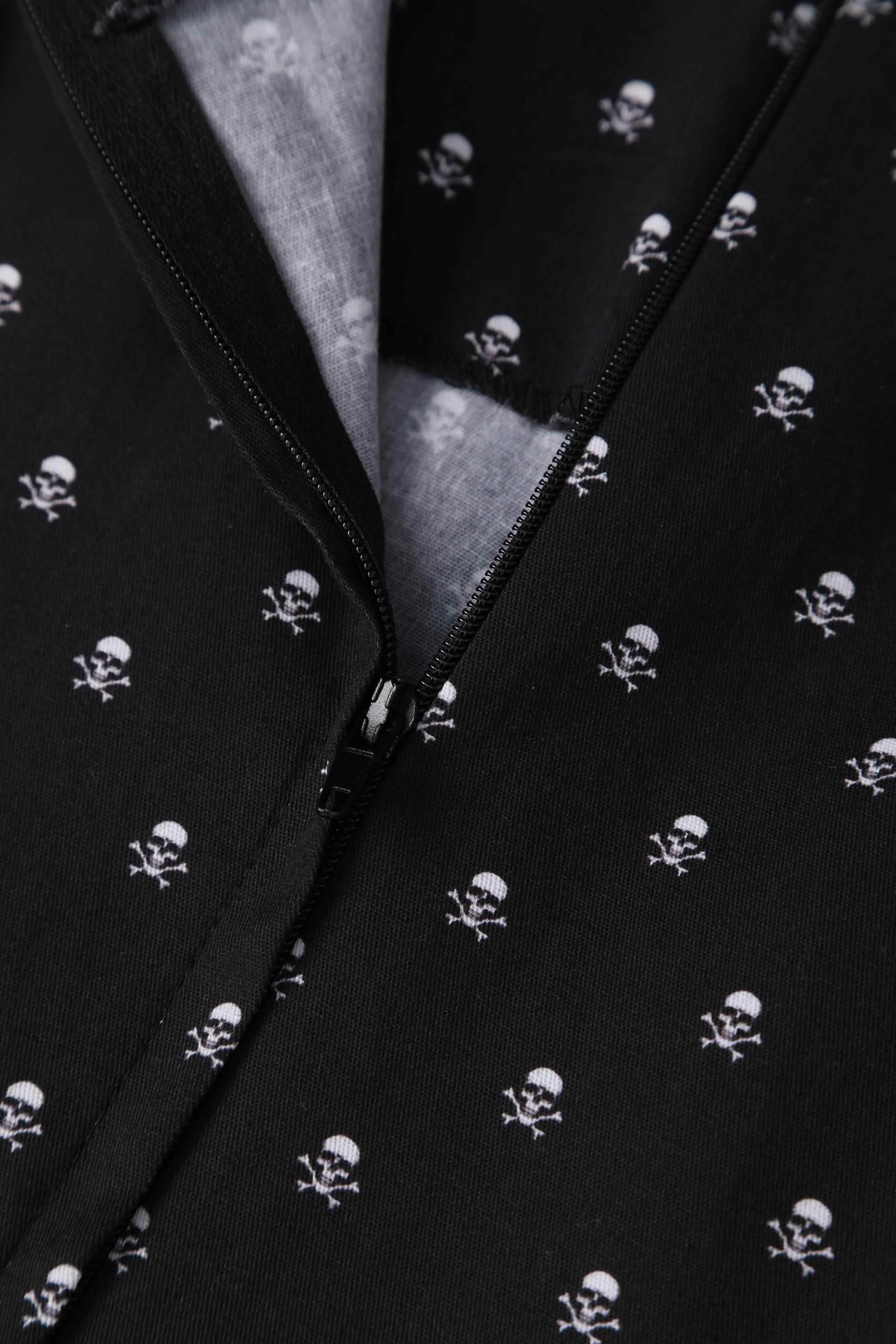 Amanda Black Skull Swing Dress