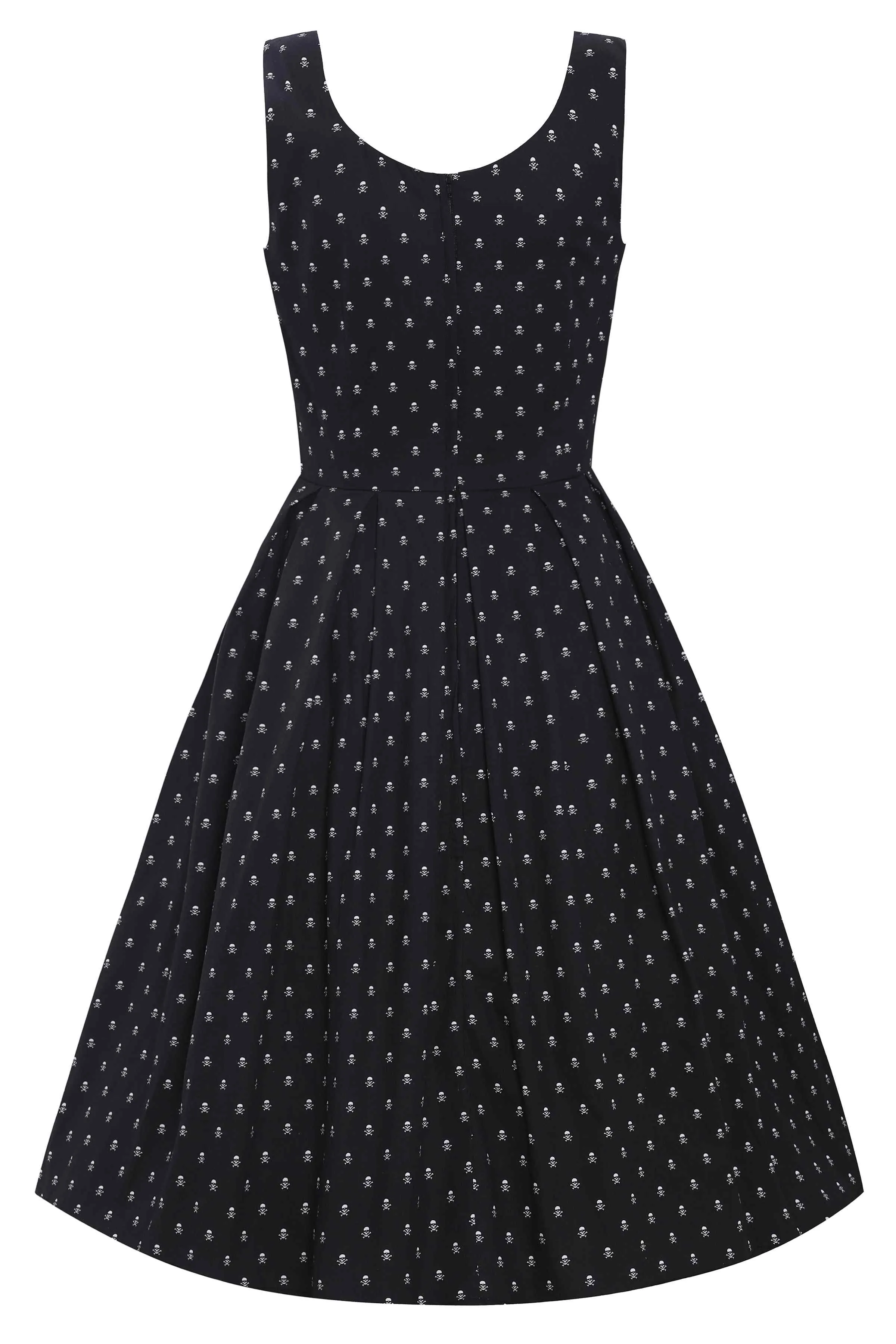 Amanda Black Skull Swing Dress