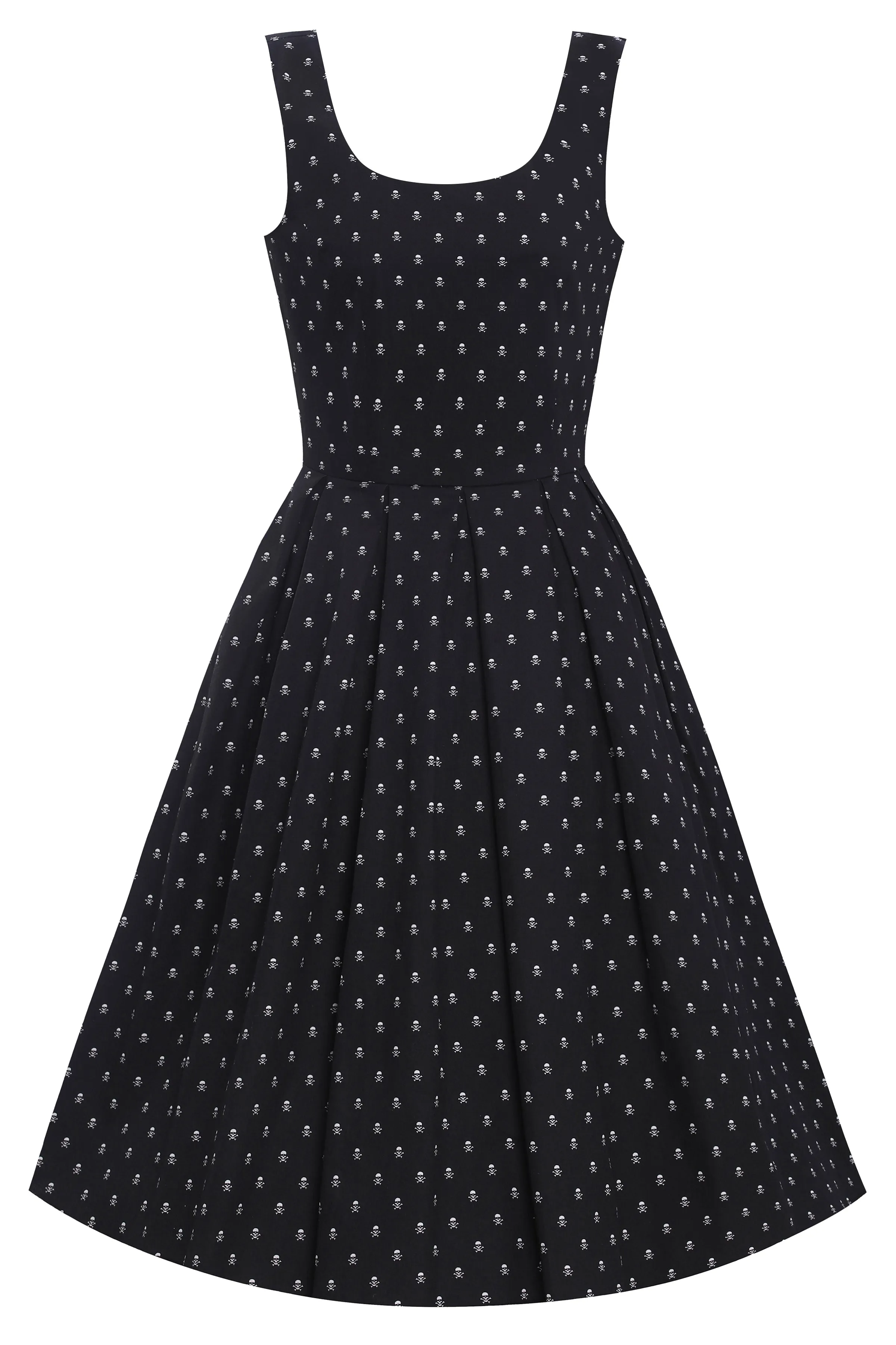 Amanda Black Skull Swing Dress