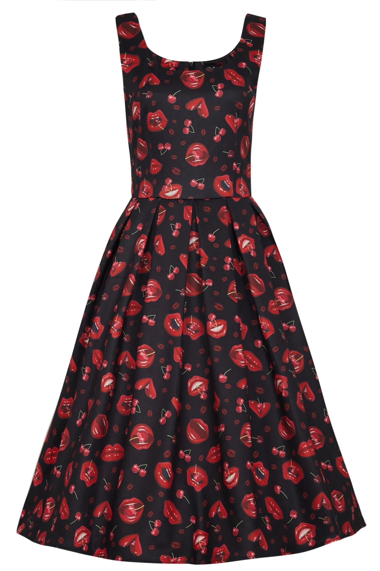 Amanda Pin Up Lip & Cherry Swing Dress