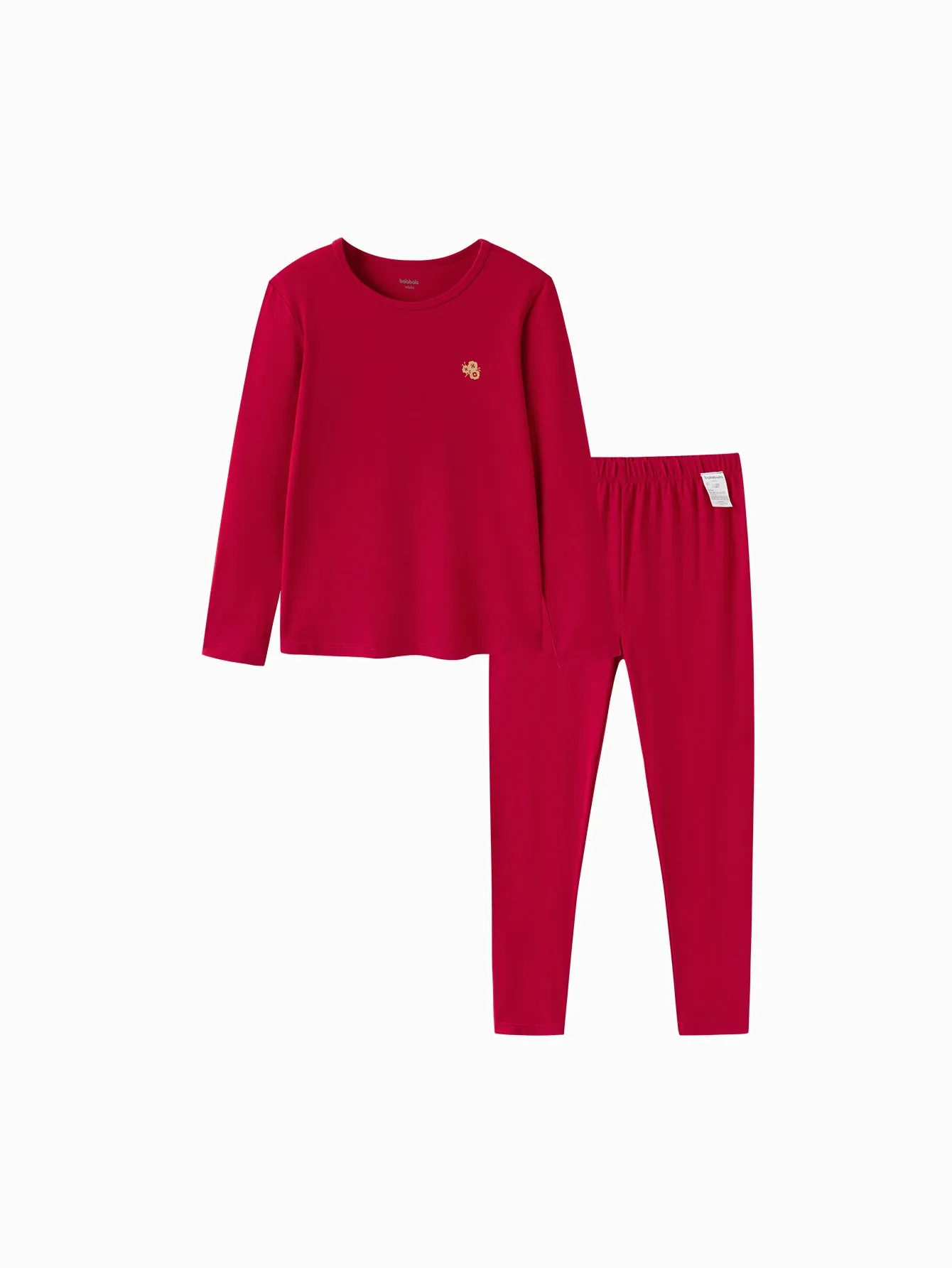 Balabala Children Thermal Underwear Suit Year of the Snake New Boy And Girl Autumn Heated Top And Pants Animal Year Red Pajamas