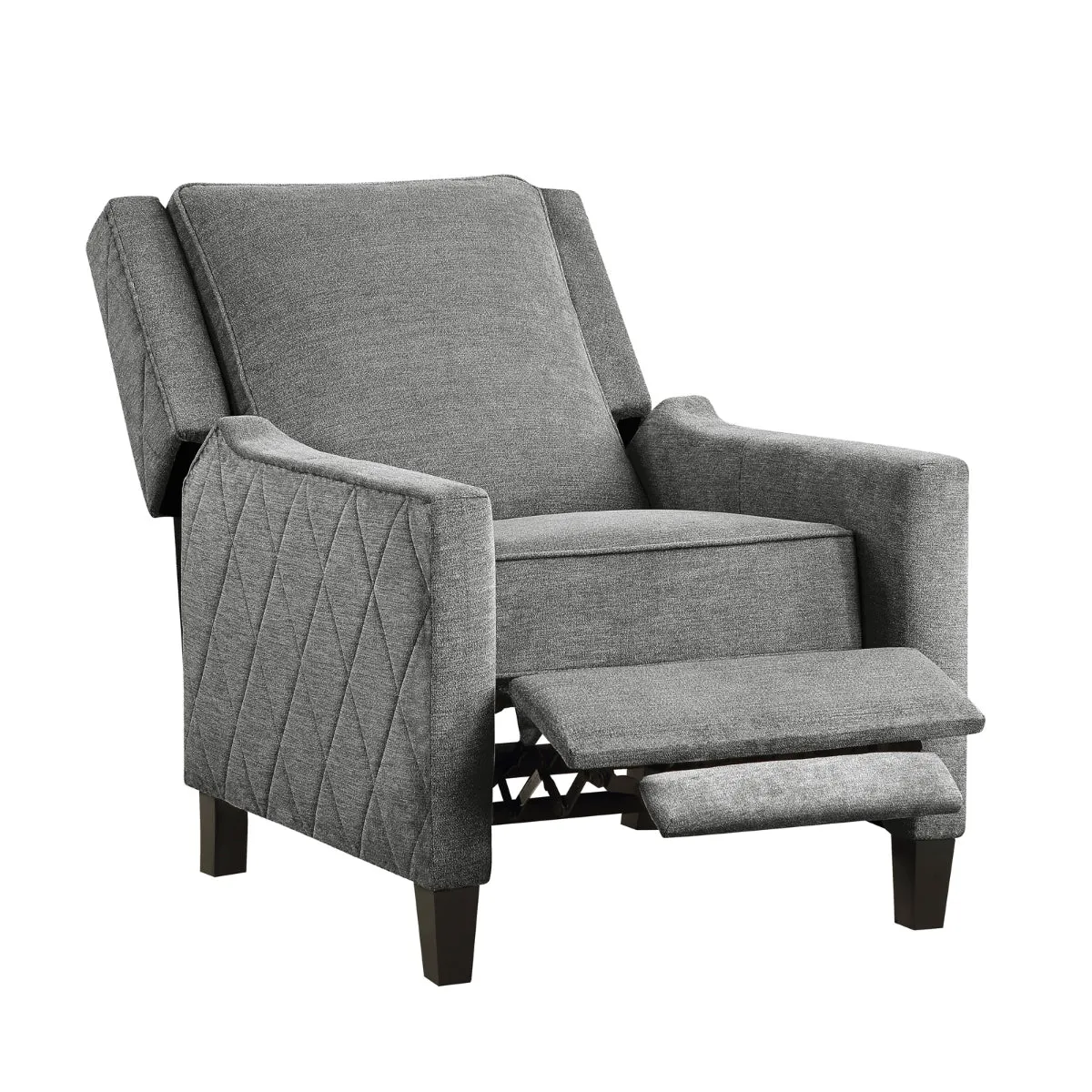 Banks II Self-Reclining Armchair in Textured Grey Fabric