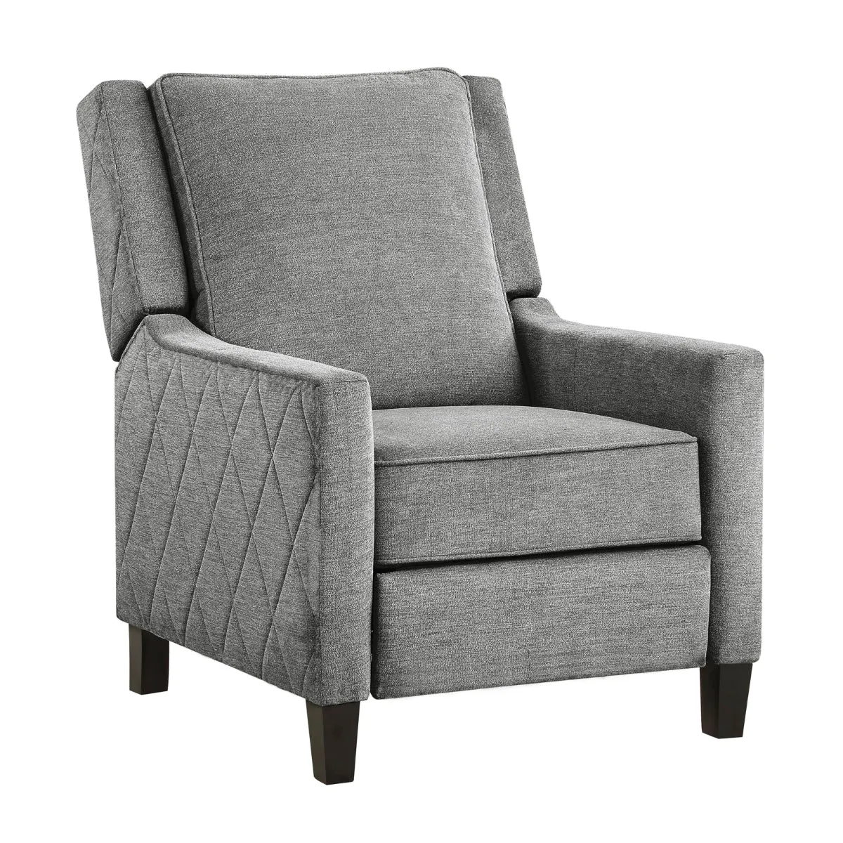 Banks II Self-Reclining Armchair in Textured Grey Fabric