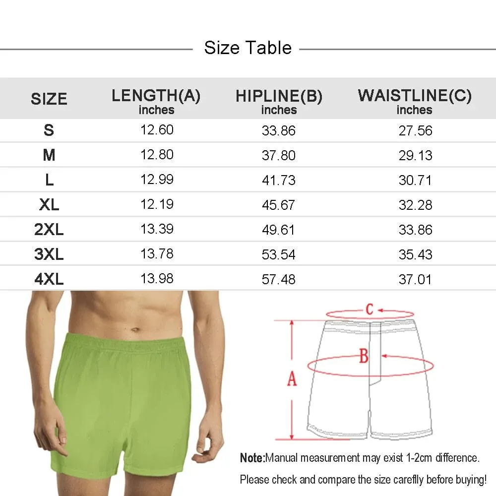 Custom Face Christmas Hat Boxer Shorts Pure Cotton Shorts for Men
