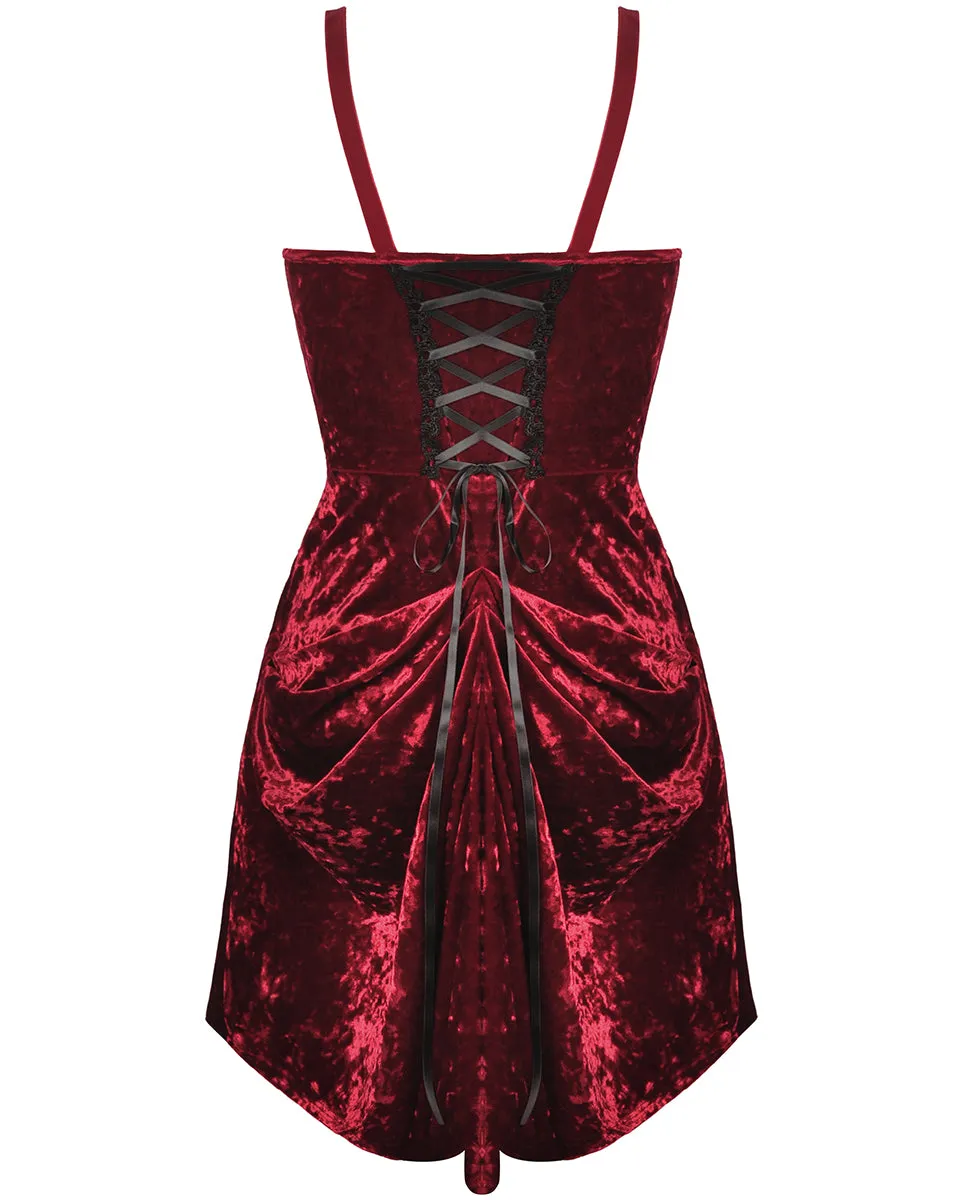 Dark In Love Incarnadine Mini Velvet Slip Dress