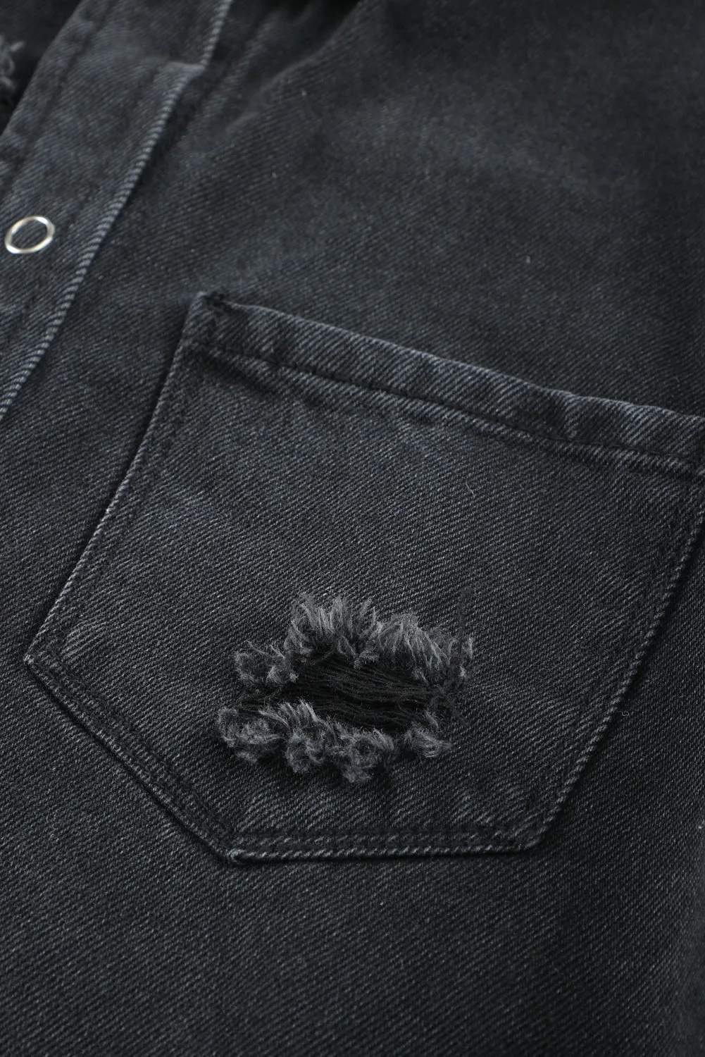 Fade Blue Ripped Denim Jacket