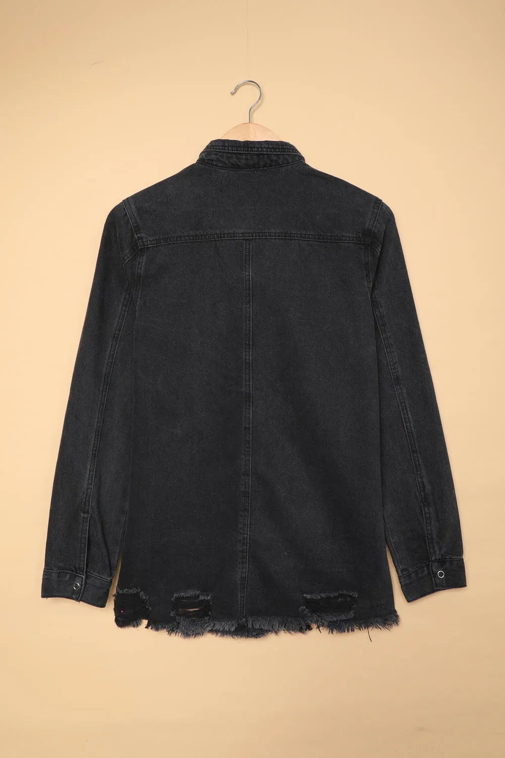 Fade Blue Ripped Denim Jacket