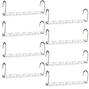 HOUSE DAY 10.5 Inch Closet Space Saving Wardrobe Clothing Magic Hangers Oragnizer Heavy Chrome Hangers, Updated Hook Design Pack of 8
