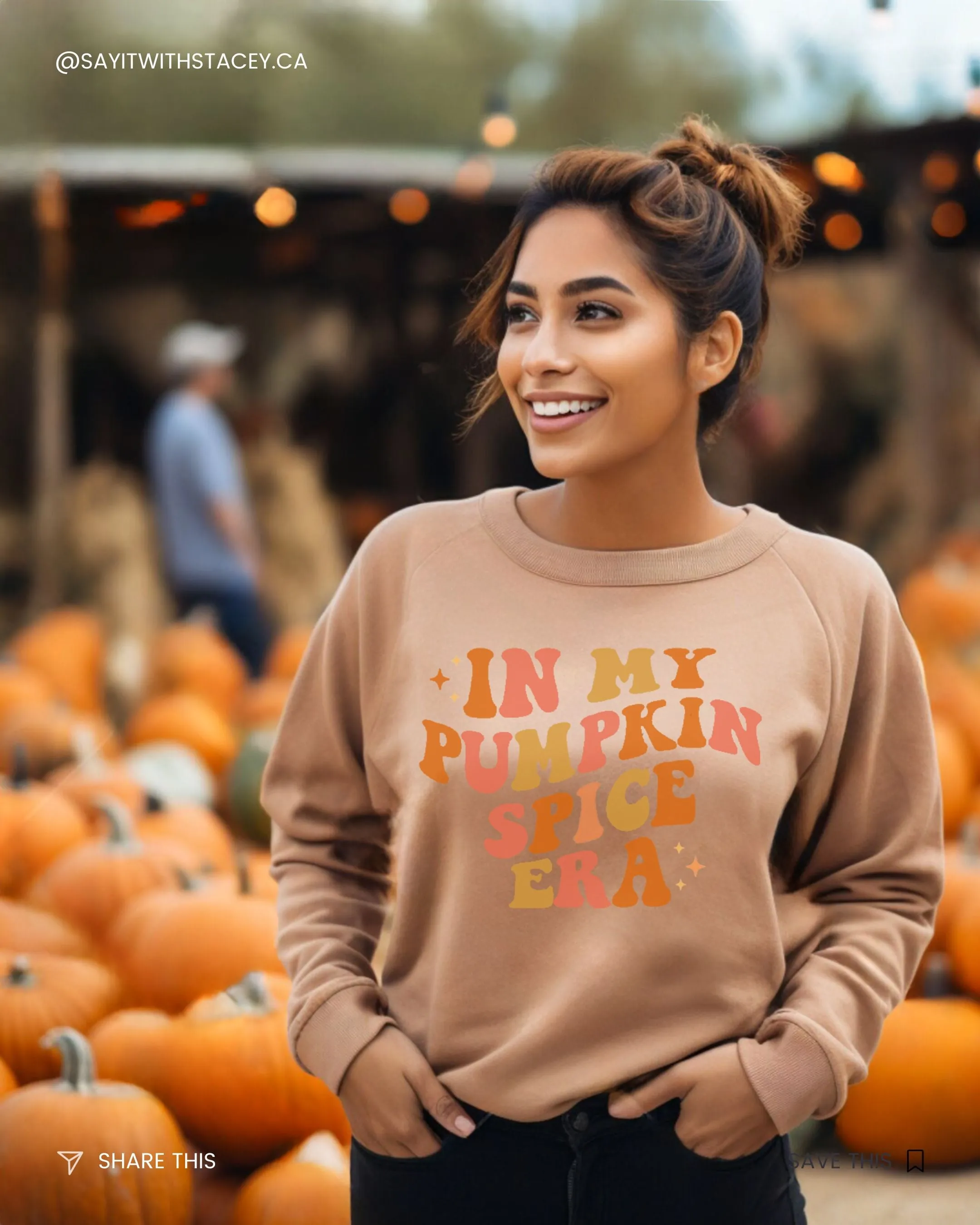 In My Pumpkin Spice Era Crew Neck Sweater    Large Elastic Waist Matching Sweat Pants
