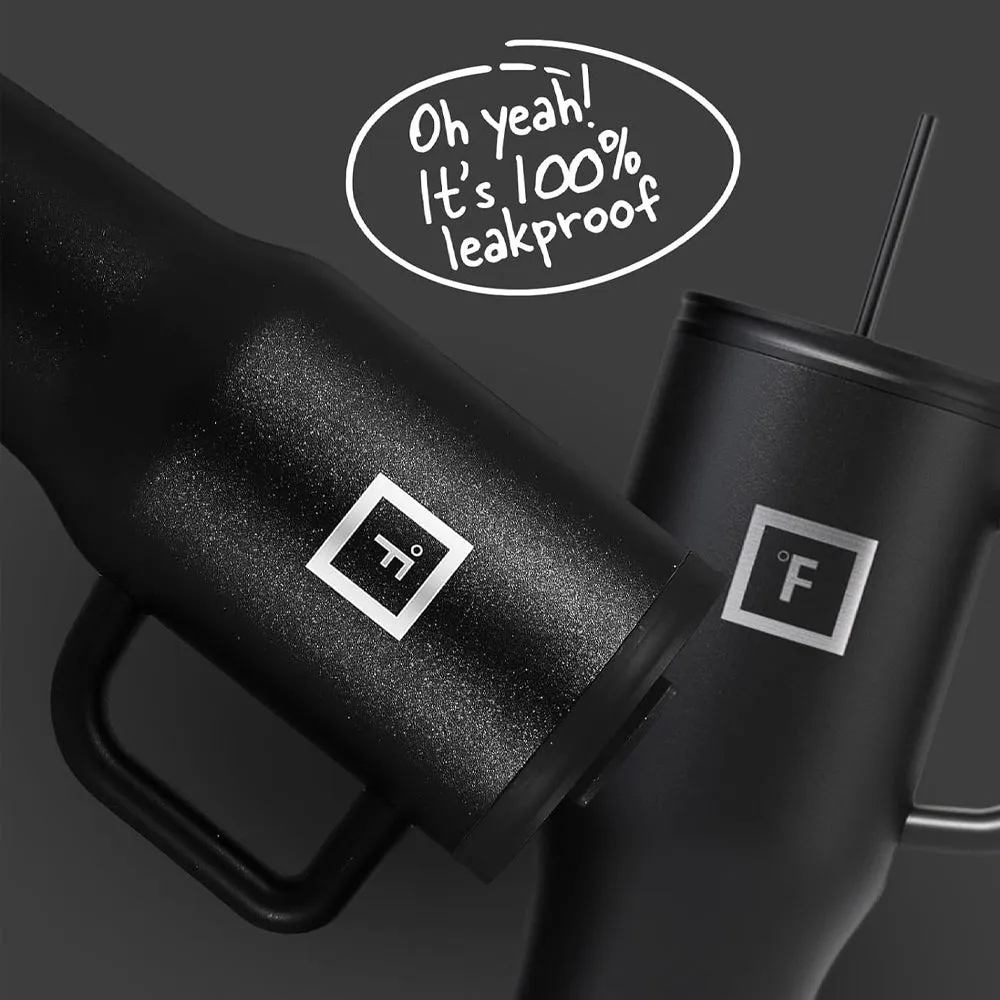 Iron Flask 32oz/950ml Co-Pilot Tumbler, Midnight Black