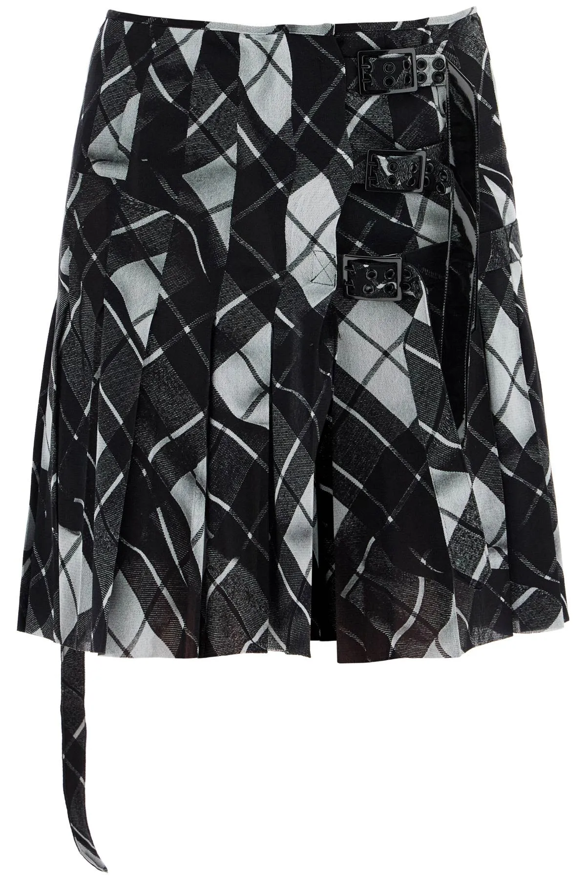 JEAN PAUL GAULTIER Pleated Tartan Tulle Kilt Skirt - Size S