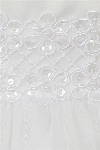 Juliette Satin Short Pleated Sleeve with Beaded Lace Trim & Tulle Skirt  SIZES 2 to 20.5