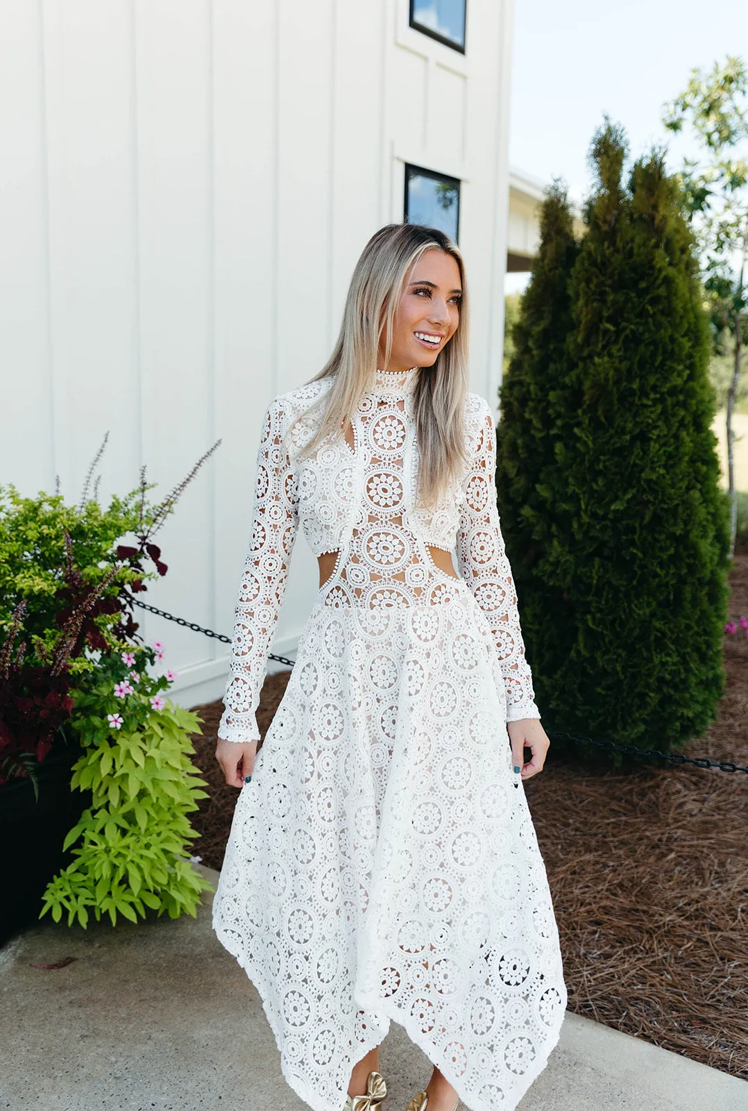 Kathleen Midi Dress - Off White