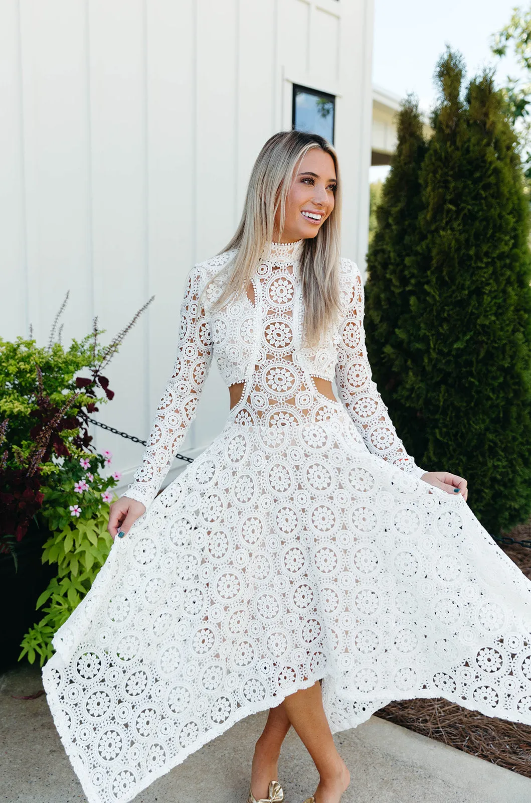 Kathleen Midi Dress - Off White