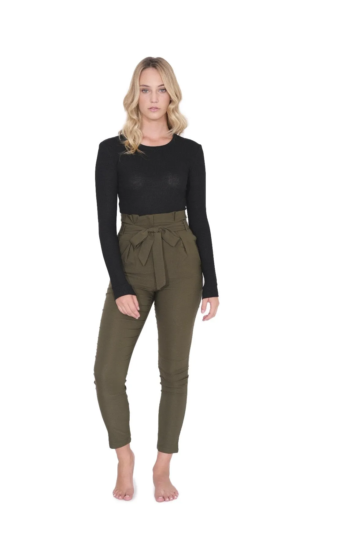 Long Sleeve Ribbed Top Black