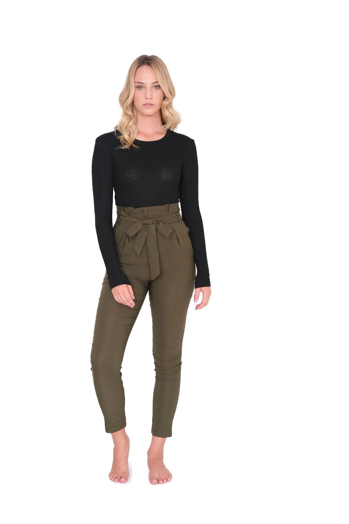 Long Sleeve Ribbed Top Black