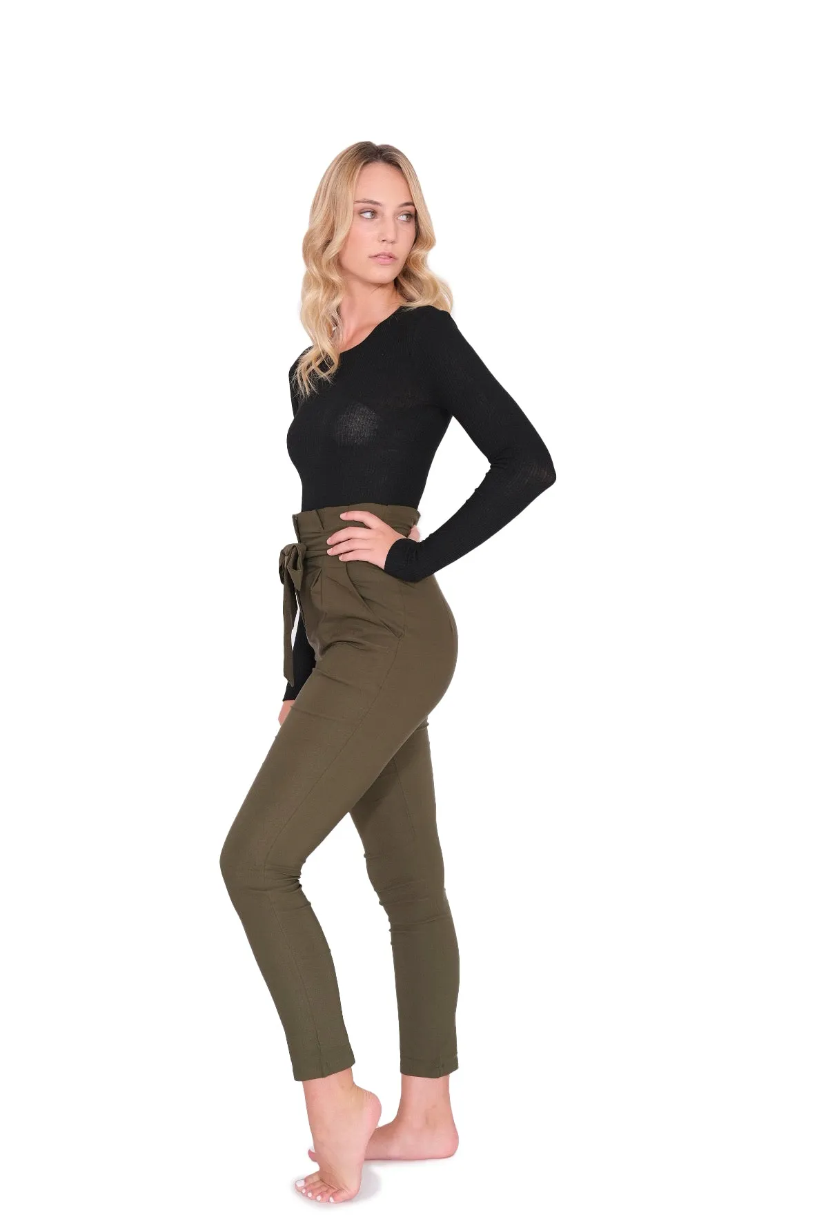 Long Sleeve Ribbed Top Black