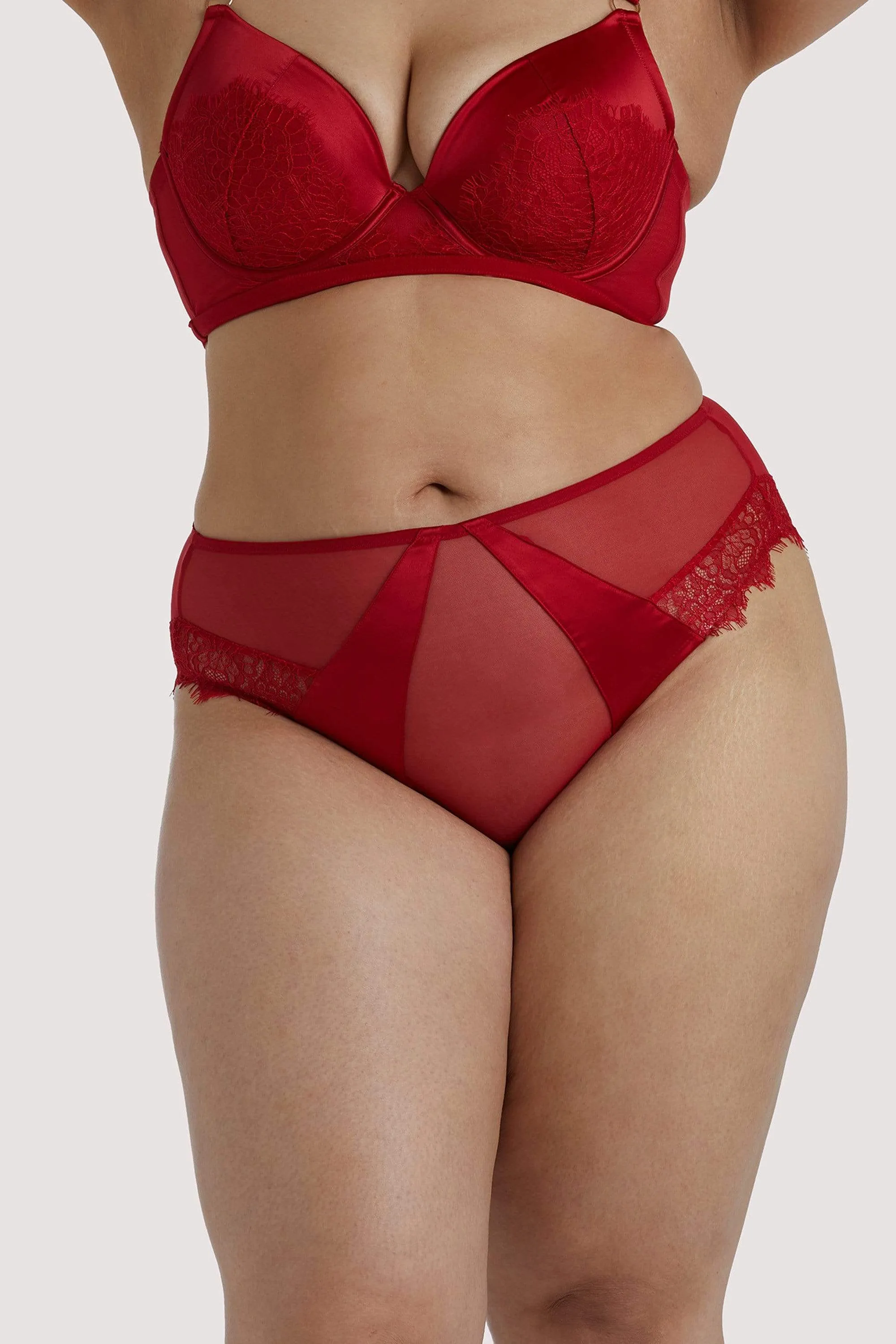 Melina Red High Waist Brief