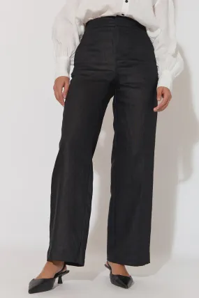 Nisha Linen Pant Black