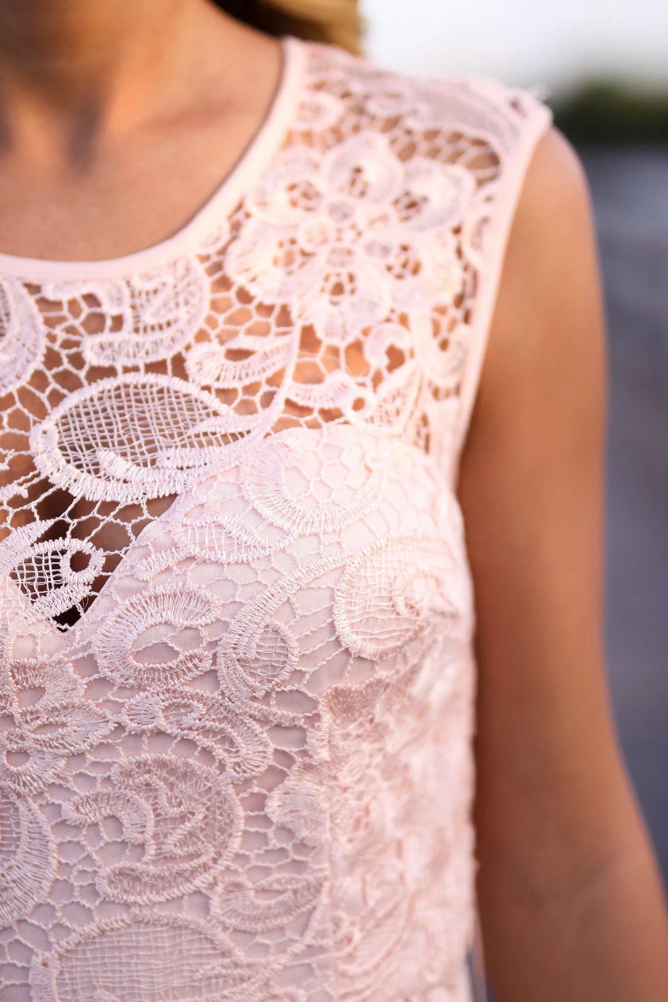 Pink Lace Maxi Dress with Bow