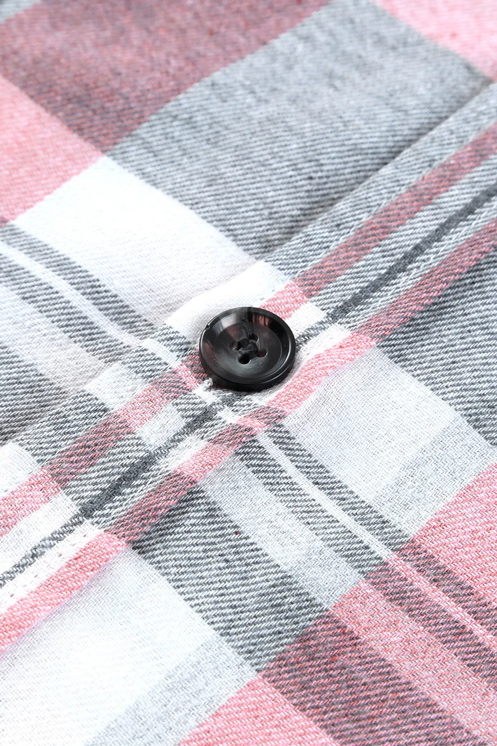 Plaid Button Up Patch Pocket Shirt Shacket