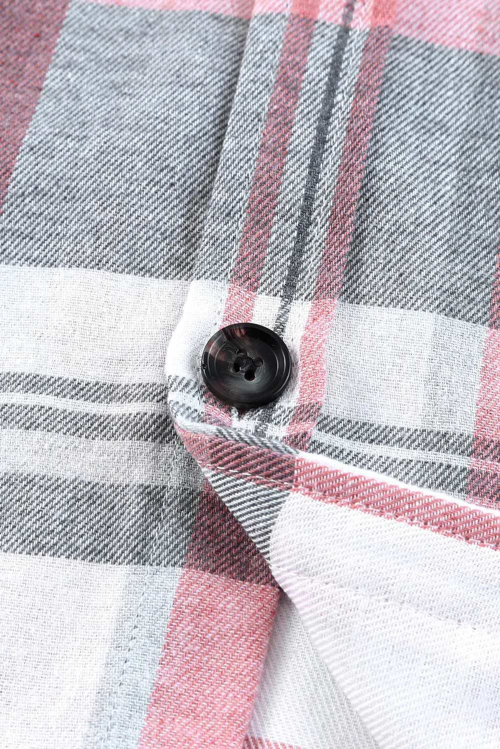 Plaid Button Up Patch Pocket Shirt Shacket