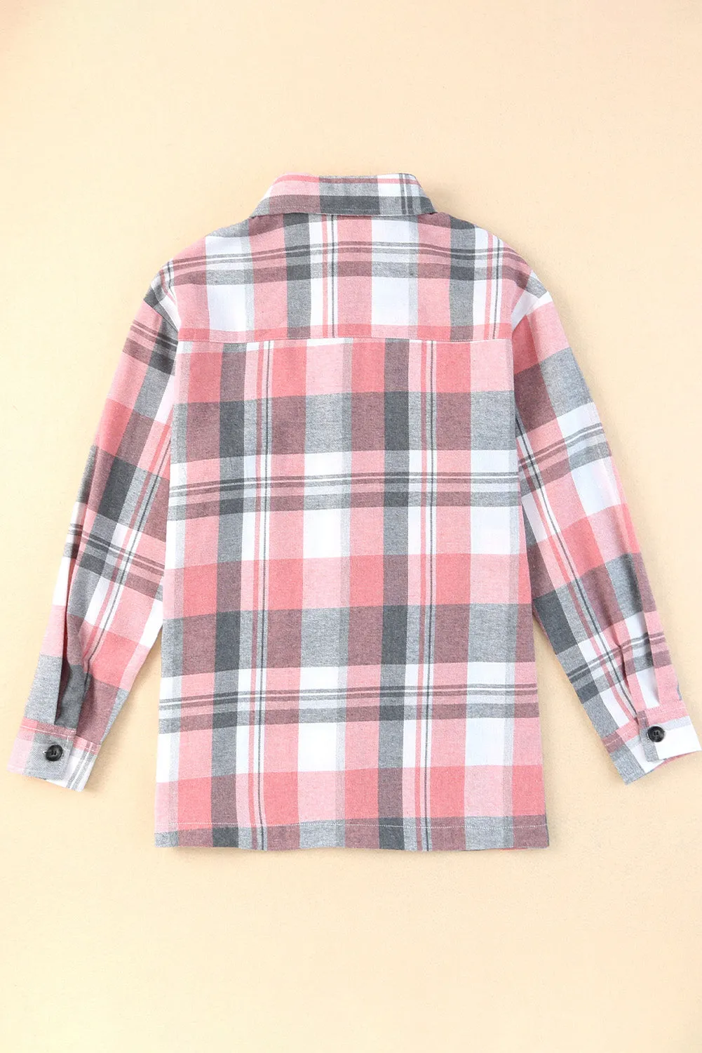 Plaid Button Up Patch Pocket Shirt Shacket