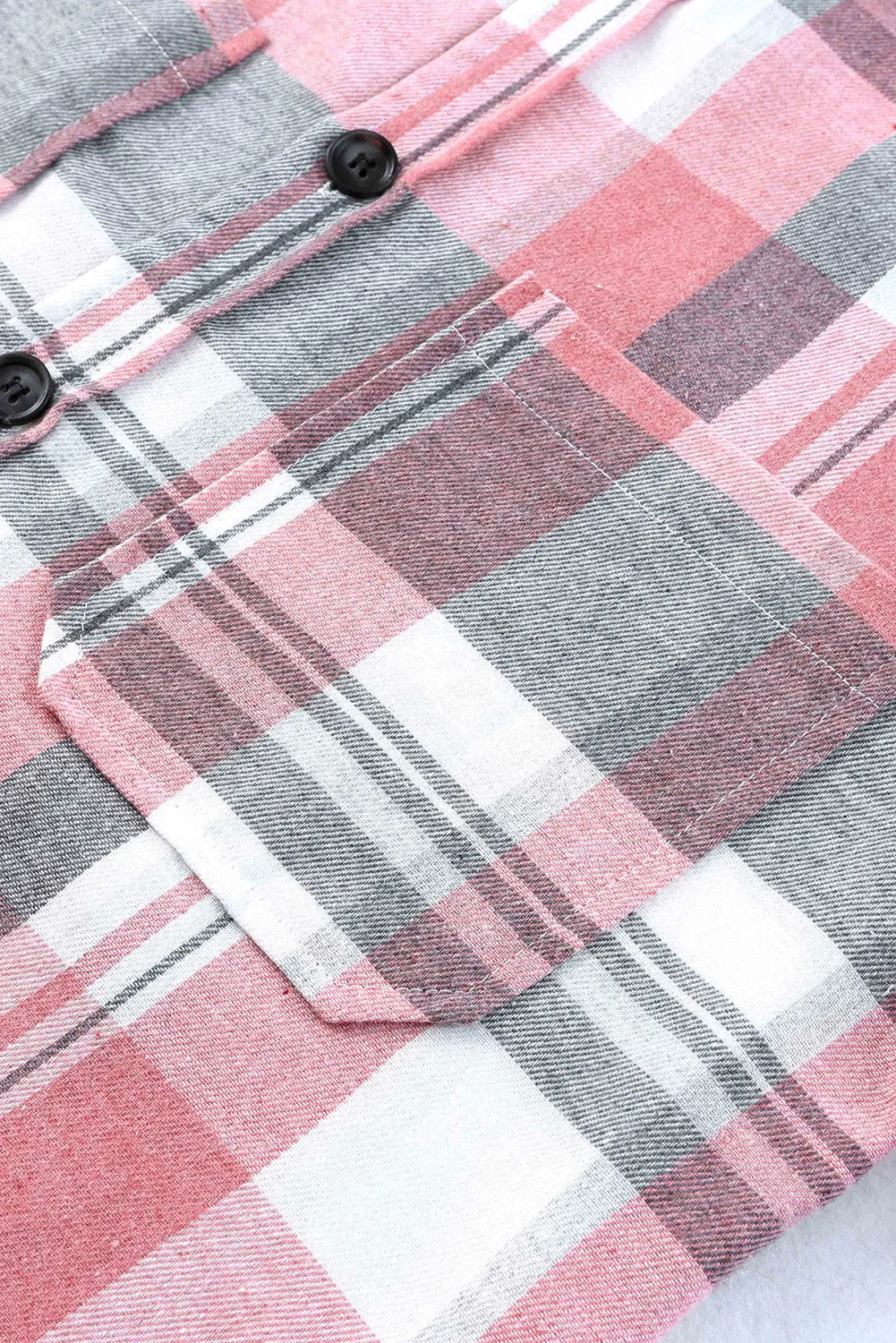 Plaid Button Up Patch Pocket Shirt Shacket