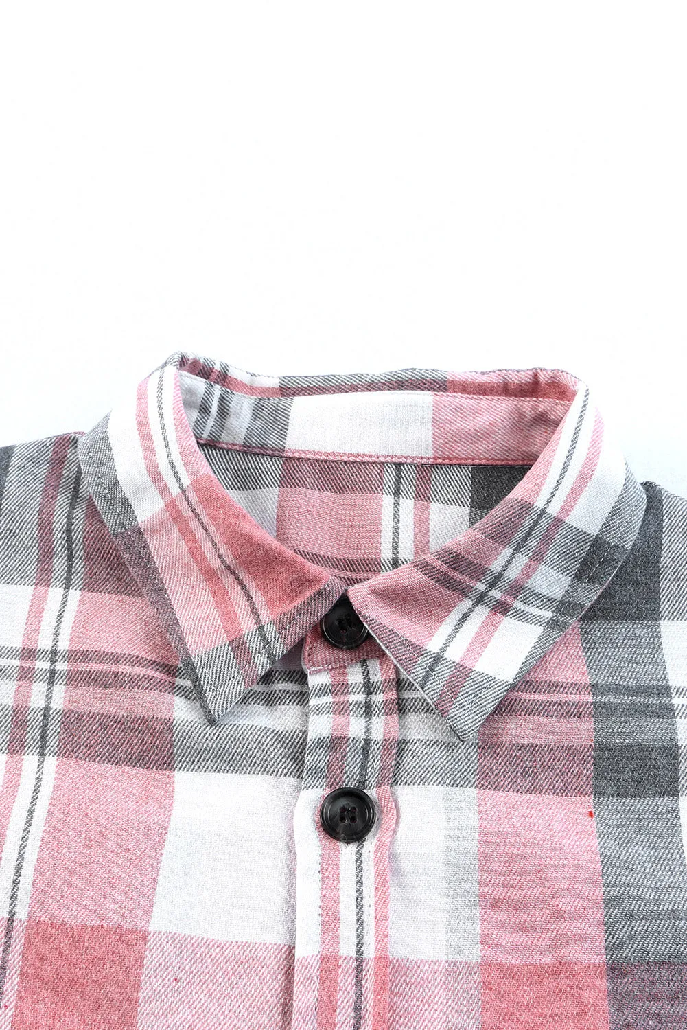 Plaid Button Up Patch Pocket Shirt Shacket