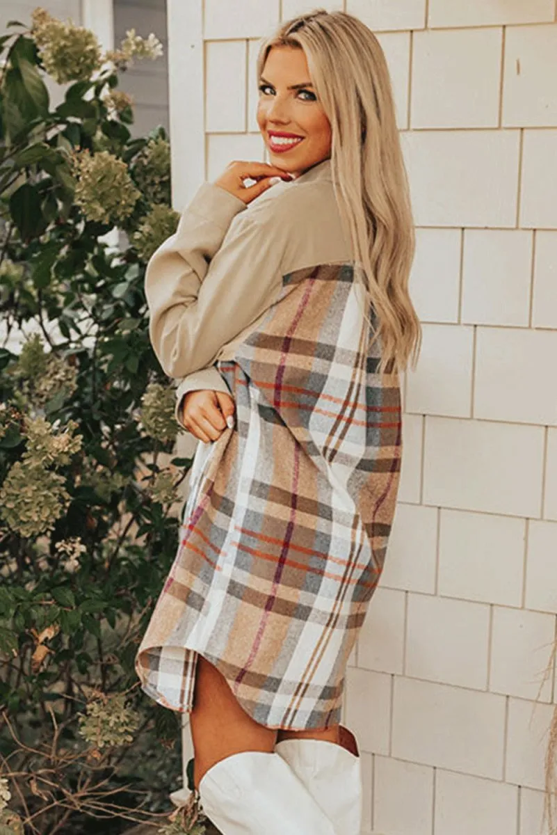 Plaid Long Sleeve Shirt Mini Dress