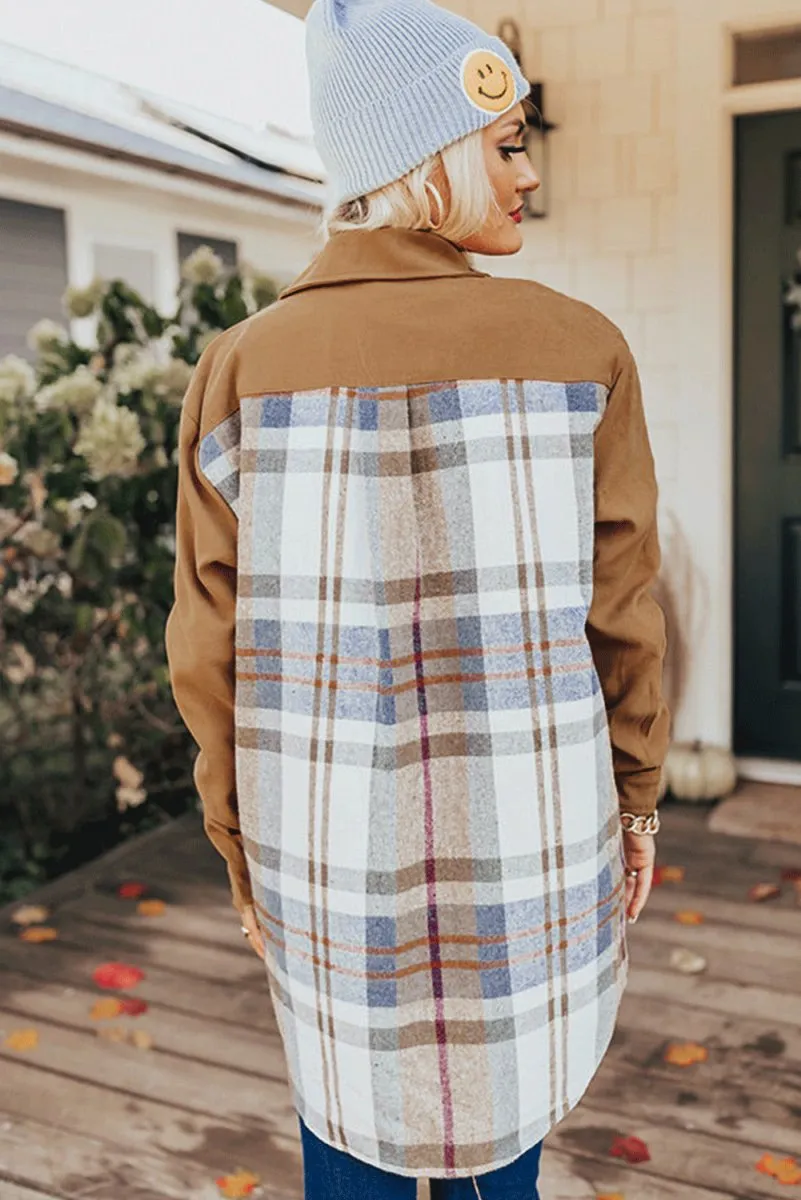 Plaid Long Sleeve Shirt Mini Dress