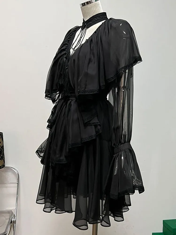 Pre Order:  Ruffled Tie-Waist Mini Dress