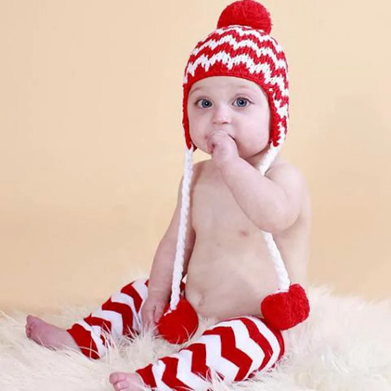 Red Chevron Legwarmers, Boys, Girls, Newborns, Infants, Toddlers, Crawlers, Crib Socks