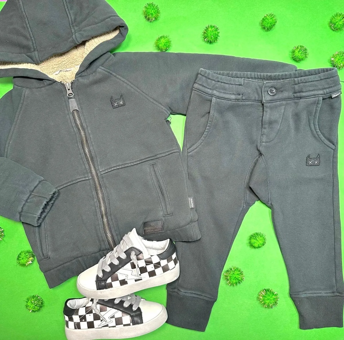 RUGGED SHERPA ZIP UP HOODIE JACKET