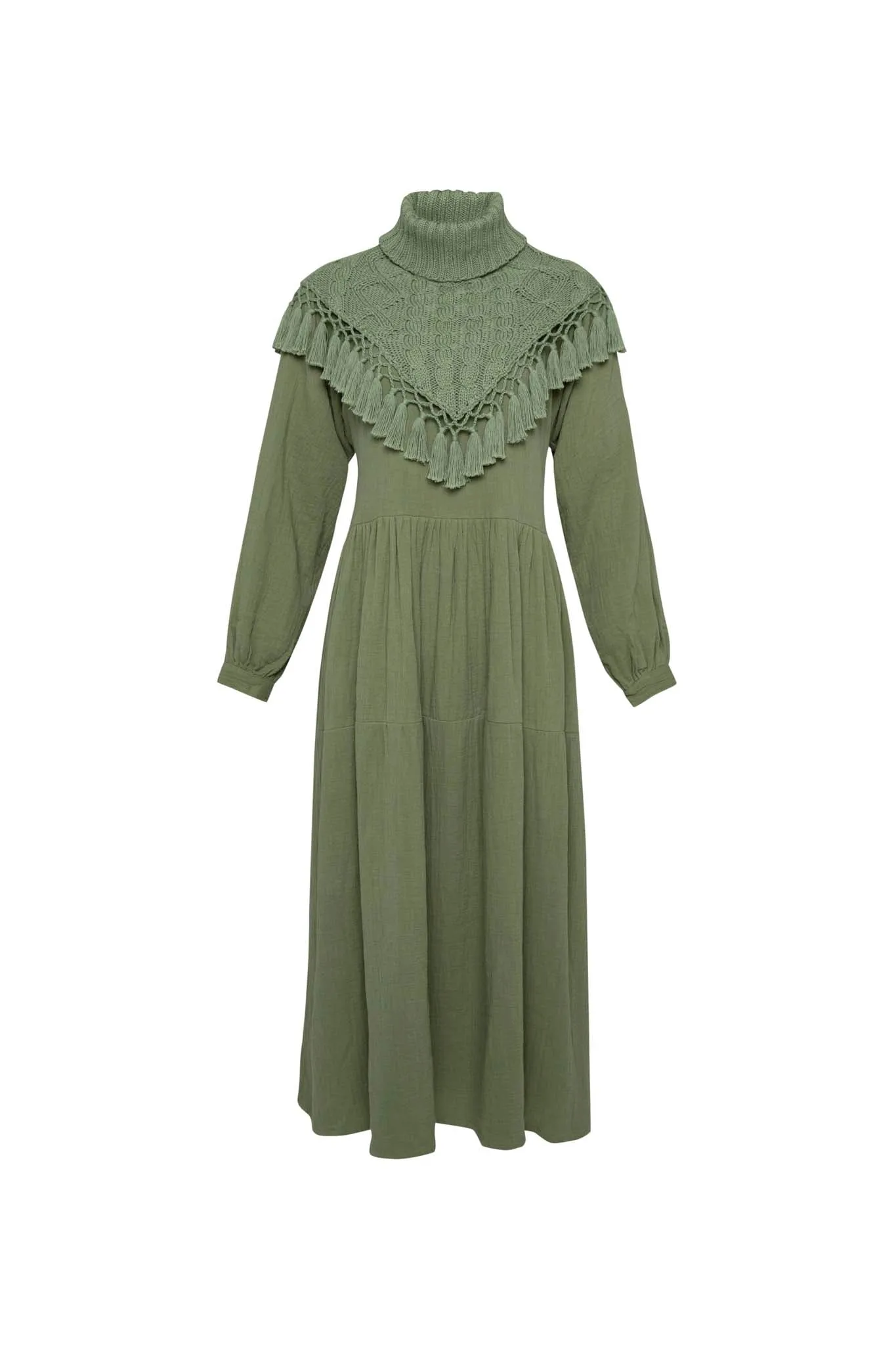 THE DYLAN COTTON MAXI DRESS- SAGE GREEN