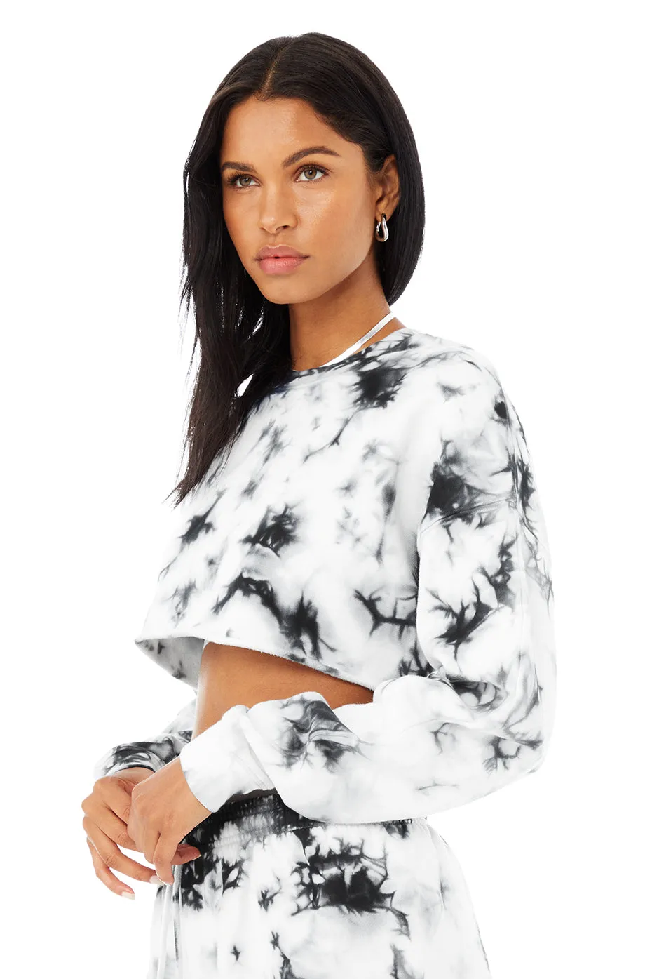 Tie-Dye Extreme Crop Crew Neck & Tie-Dye Gym Sweat Short Set