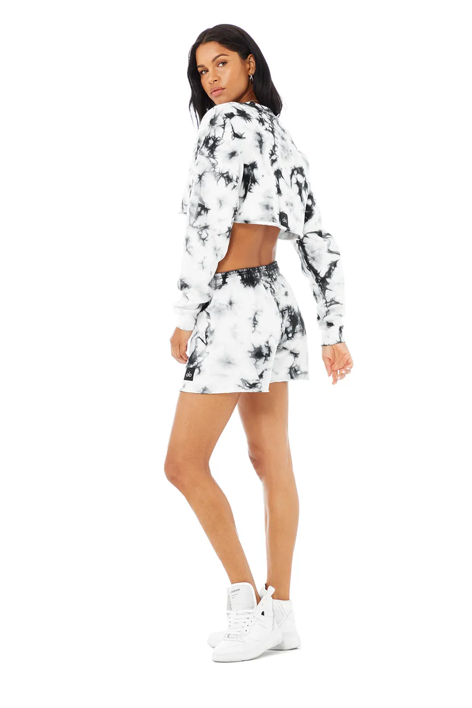 Tie-Dye Extreme Crop Crew Neck & Tie-Dye Gym Sweat Short Set