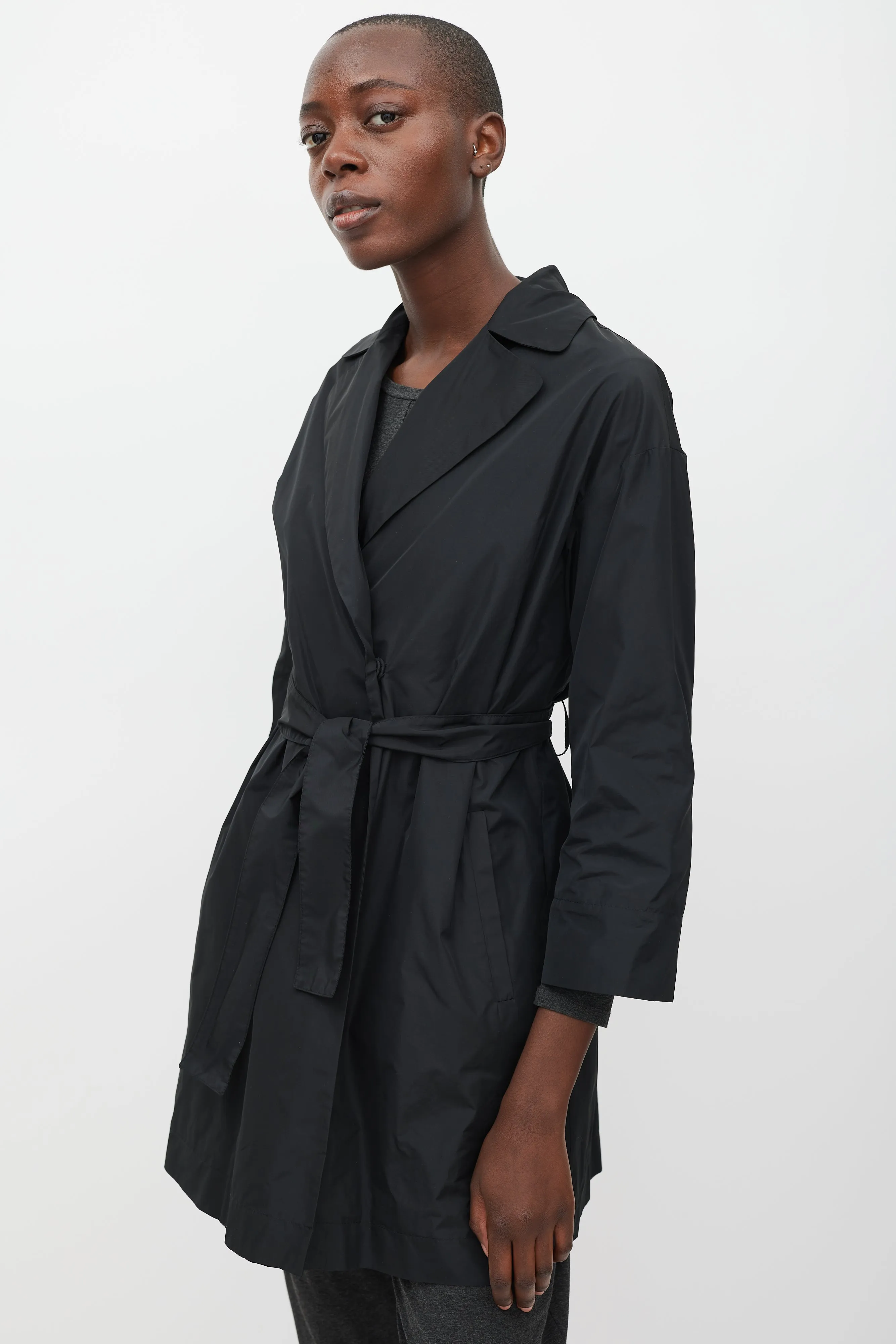 Weekend Black Belted Trench Coat