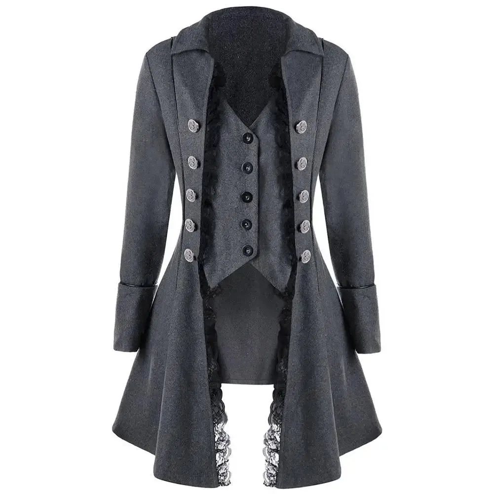 Women Jacket Coat Medieval Retro Lace Victorian