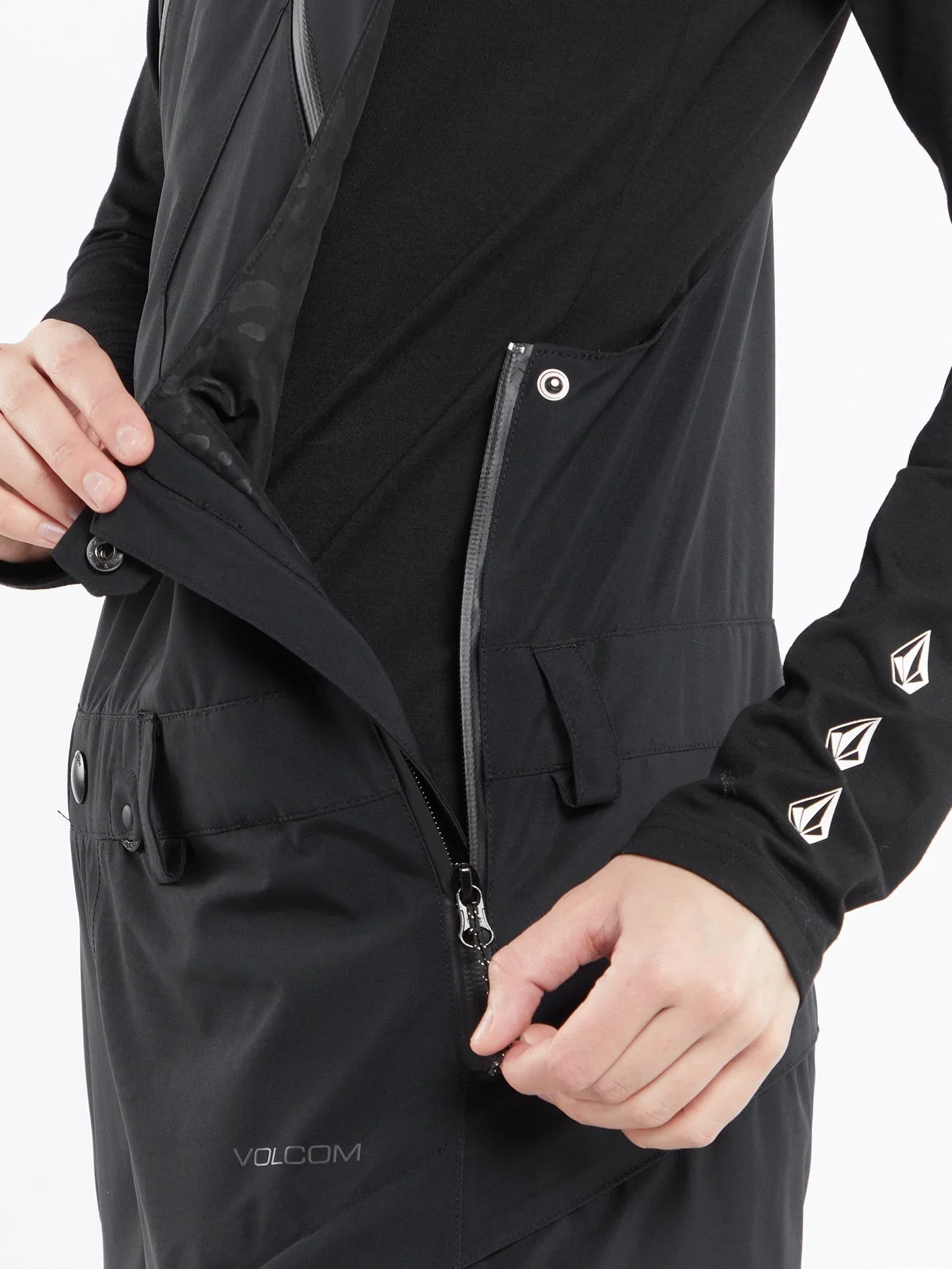 Womens Elm Stretch Gore Bib Overalls - Black
