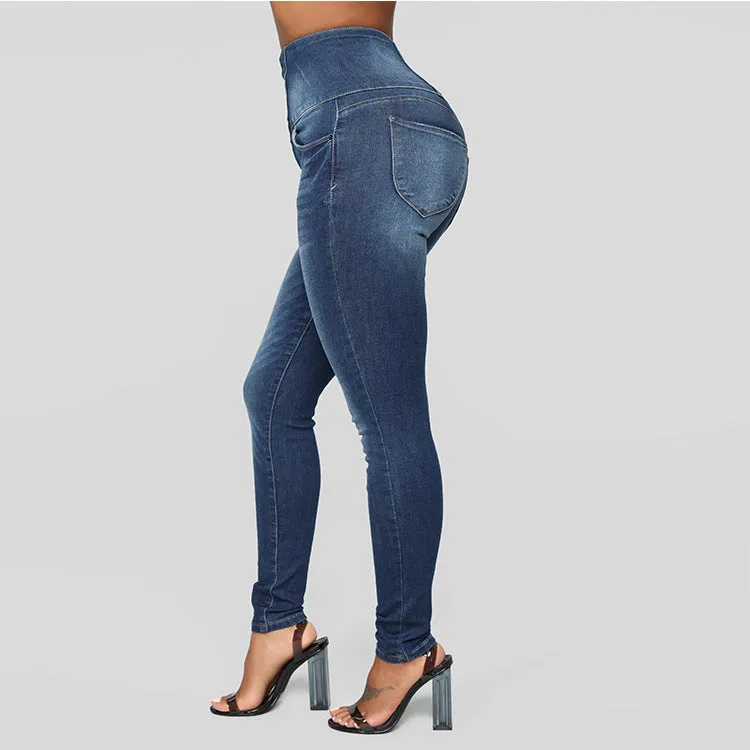 Women's High Waist  Slim Jeans