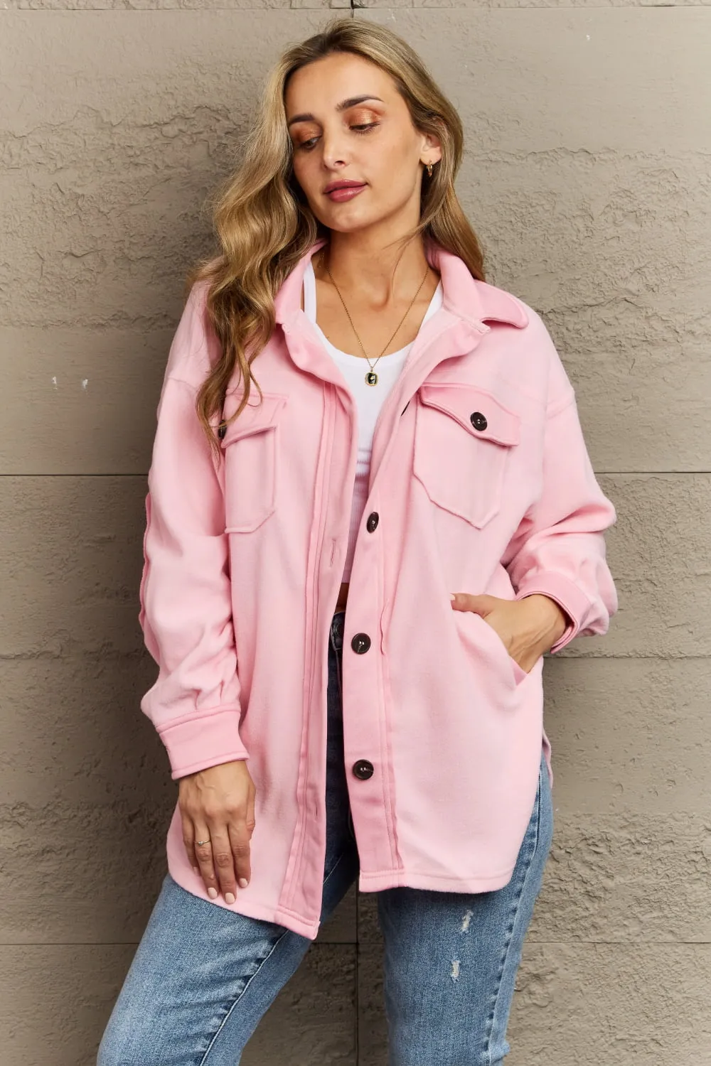 Zenana Give Me Warmth Oversized Fleece Shacket