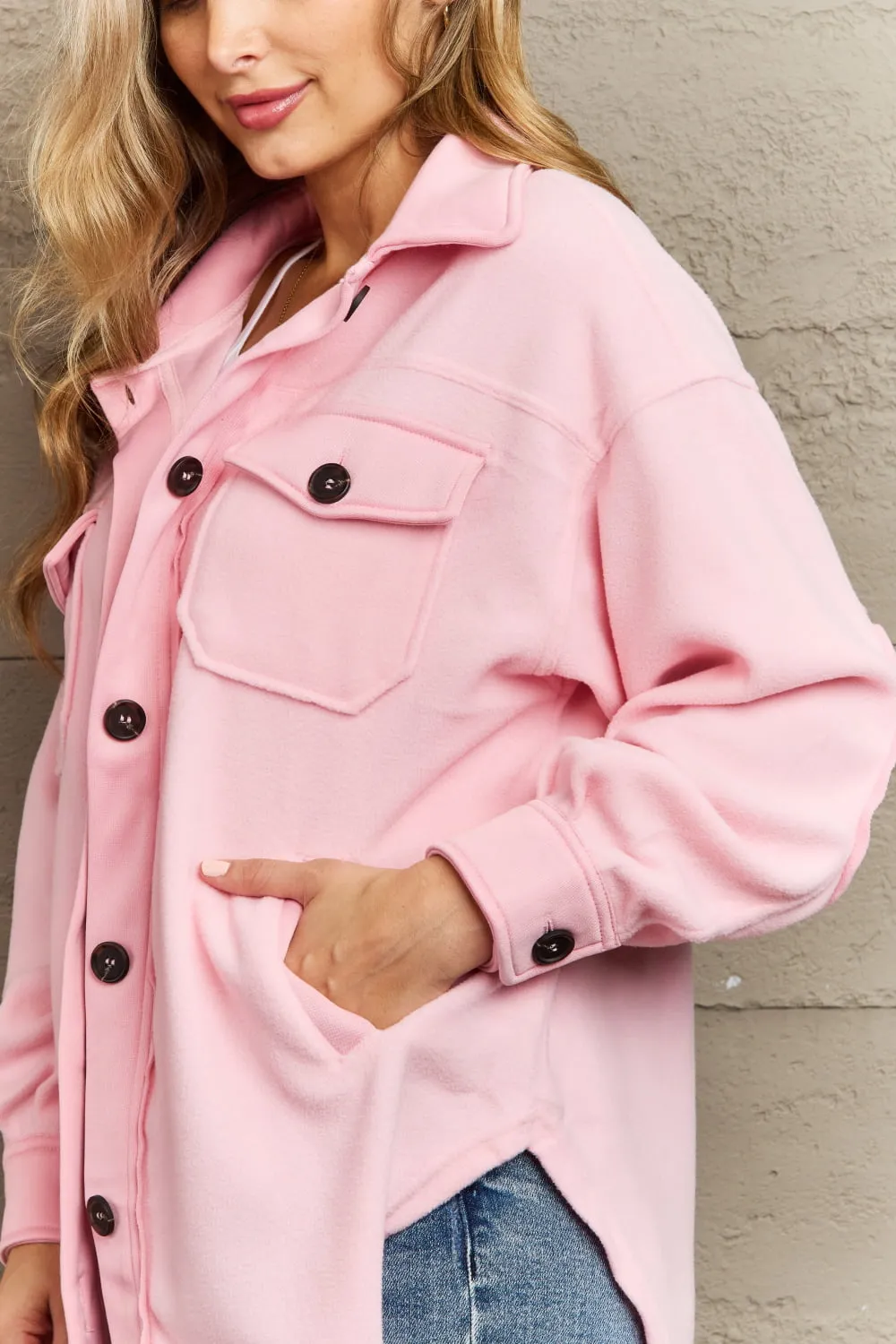 Zenana Give Me Warmth Oversized Fleece Shacket